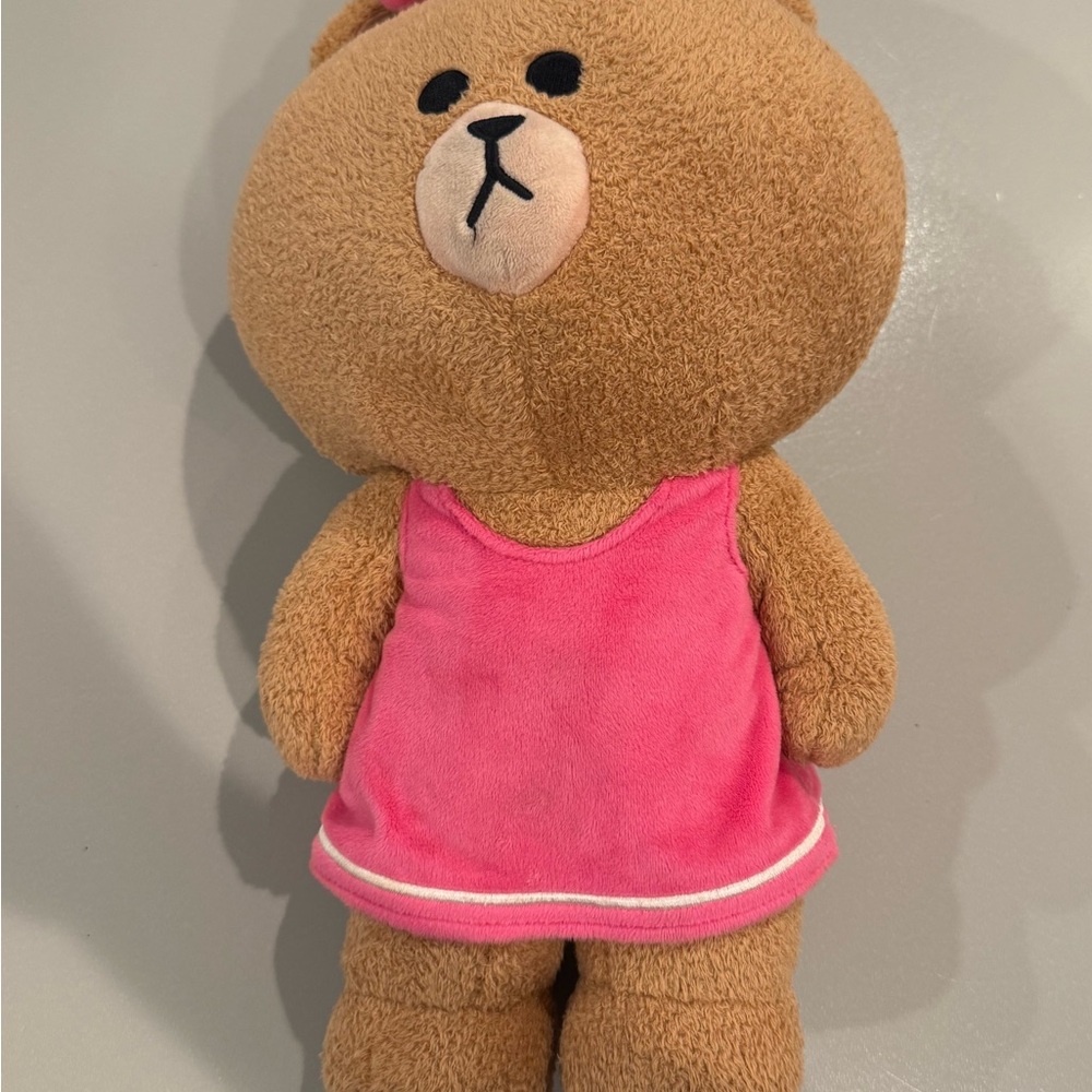 Gund Line Friends Standing Choco 14” Stuffed Plush Girl Bear #6054355